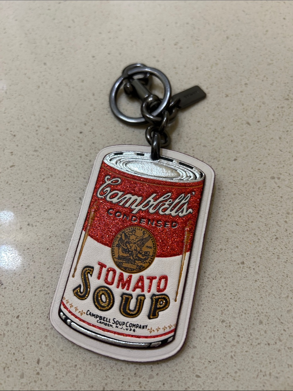 Coach Campbell's Tomato Soup Enamel Key & Card Holder - Red, White, Gunmetal